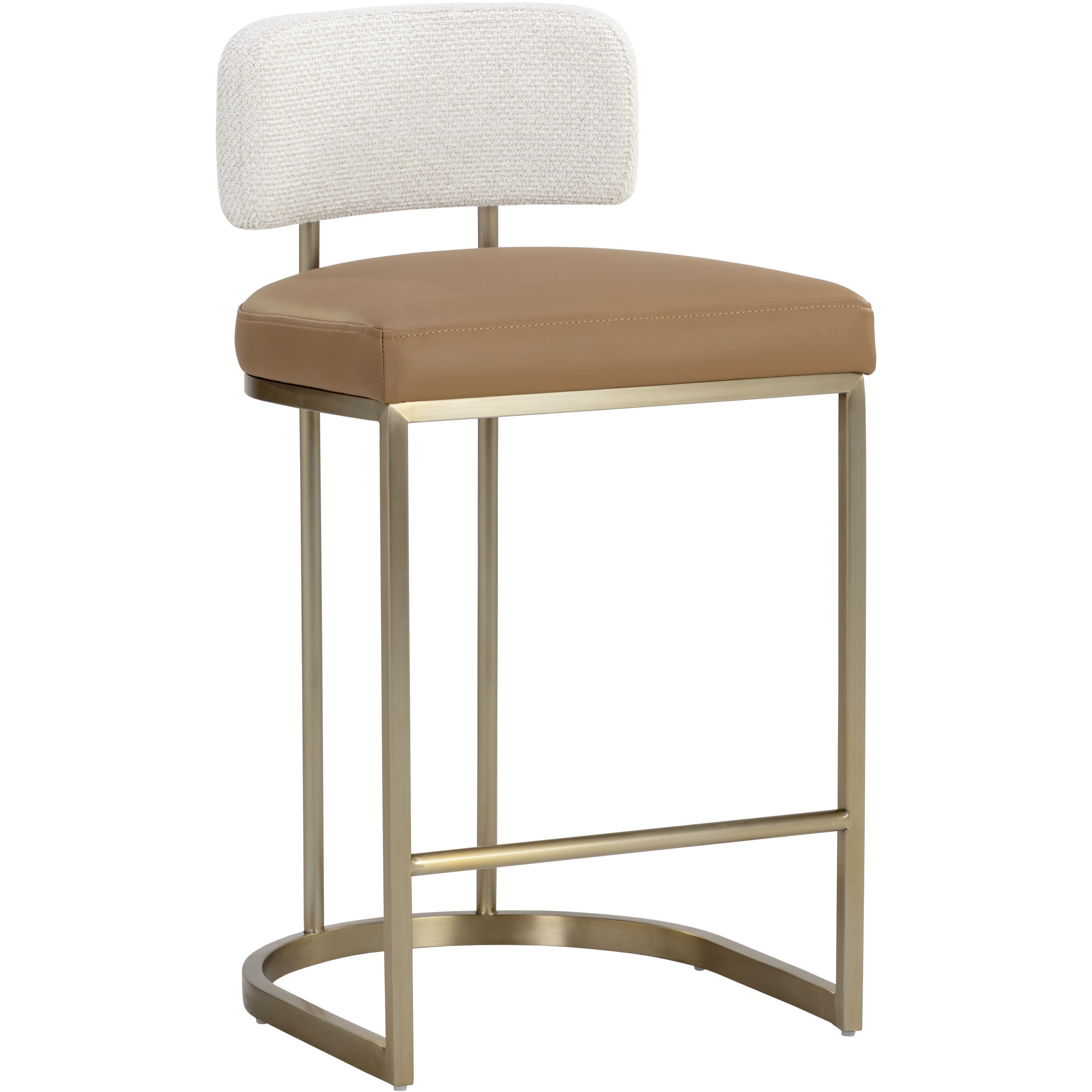 Larissa 34.5 inch Napa Cognac / Rhea Light Barley Counter Stool